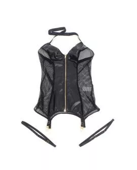 Subblime Sexy Mesh Kleid Leder Schwarz L/XL - 954451