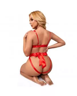 SUBBLIME - 954468 SEXY DURCHBROCHENER BODY MIT SCHLEIFE ROT 