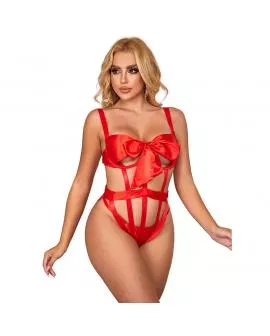 SUBBLIME - Sexy Durchbrochener Body mit Schleife Rot 954468