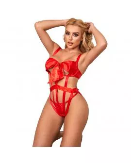 SUBBLIME - 954468 SEXY DURCHBROCHENER BODY MIT SCHLEIFE ROT 
