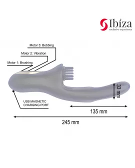 IBIZA - HI-TECH RABITT BRUSHING MEHRZELLEN-KLITORIAL- UND DOPPELWELLENVIBRATOR