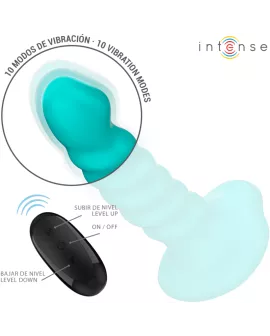INTENSE - BUFFY VIBRATOR GRÖSSE S SPIRALE DESIGN 10 VIBRATIONEN BLAU FERNBEDIENUNG