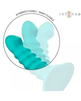 INTENSE - BUFFY VIBRATOR GRÖSSE S SPIRALE DESIGN 10 VIBRATIONEN BLAU FERNBEDIENUNG