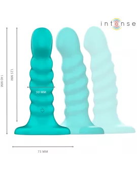 INTENSE - BUFFY VIBRATOR GRÖSSE S SPIRALE DESIGN 10 VIBRATIONEN BLAU FERNBEDIENUNG