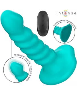 INTENSE - BUFFY VIBRATOR GRÖSSE S SPIRALE DESIGN 10 VIBRATIONEN BLAU FERNBEDIENUNG