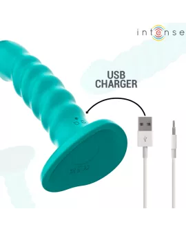 INTENSE - BUFFY VIBRATOR GRÖSSE S SPIRALE DESIGN 10 VIBRATIONEN BLAU FERNBEDIENUNG