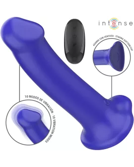INTENSE - VICTORIA VIBRATOR MIT SAUGNAPF 10 VIBRATIONEN DUNKELBLAU FERNBEDIENUNG