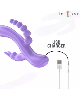 INTENSE - MIKO DREIFACH-VIBRATOR RABBIT & STIMULATOR & ANAL 7 VIBRATIONEN LILA