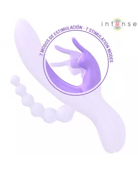INTENSE - MIKO DREIFACH-VIBRATOR RABBIT & STIMULATOR & ANAL 7 VIBRATIONEN LILA