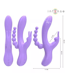 INTENSE - MIKO DREIFACH-VIBRATOR RABBIT & STIMULATOR & ANAL 7 VIBRATIONEN LILA