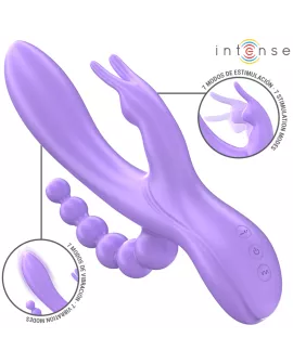 INTENSE - MIKO DREIFACHVIBRATOR RABBIT & STIMULATOR & ANAL 7 VIBRATIONEN LILA