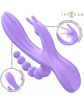 INTENSE - MIKO DREIFACH-VIBRATOR RABBIT & STIMULATOR & ANAL 7 VIBRATIONEN LILA
