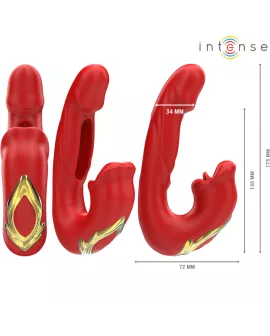 Intense Nathy Doppeld Vibrator mit Stimulierendem Mund - Rot