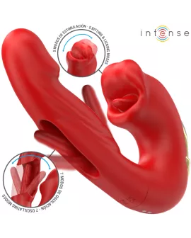 Intense Nathy Doppeld Vibrator mit Stimulierendem Mund - Rot