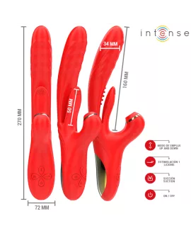 INTENSE - KAROL MULTIFUNKTIONSVIBRATOR STOSS & STIMULATION & STIMULIERENDE WELLEN ROT