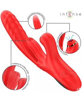 INTENSE - KAROL MULTIFUNKTIONSVIBRATOR STOSS & STIMULATION & STIMULIERENDE WELLEN ROT