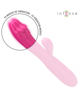 INTENSE - IVY FLEXIBLER VIBRATOR 10 VIBRATIONEN MIT STIMULIERENDER ZUNGE ROSA