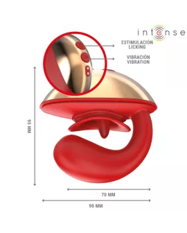 INTENSE - MARIAH VIBRATOR & STIMULATOR IN U-FORM 10 VIBRATIONEN ROT