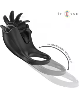 INTENSE - MABEL VIBRATIONSRING 10 VIBRATIONEN MIT KLITORISSTIMULATOR SCHWARZ