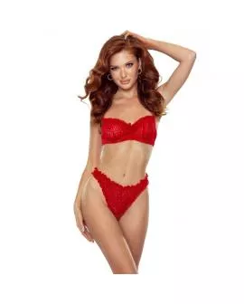Passion Catilla Erotik-Set - String BH Rot L/XL