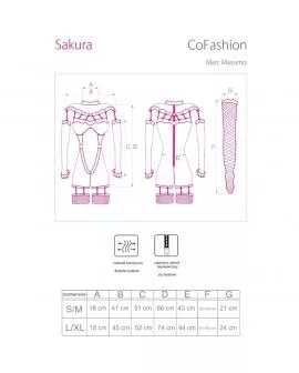 LIVCO CORSETTI FASHION - SAKURA CF 90357 JUMPSUIT + LANGE HANDSCHUHE + STRUMPFGÜRTEL SCHWARZ S/M