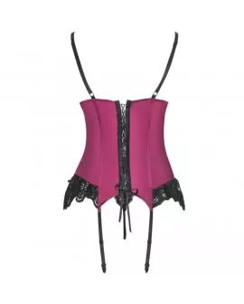 LIVCO CORSETTI FASHION - AGRAFENA CF 90436 KORSETT + TANGA BURGUNDER L/XL