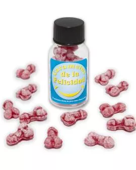 Diablo Picante - Glas mit Penis-Bonbons Erdbeere-Kirsche