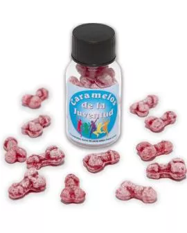 DIABLO PICANTE - 12 Penisform-Bonbons Erdbeere/Kirsche
