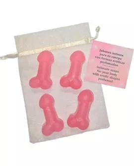 DIABLO PICANTE - 4 Parfümierte Penis-Miniseifen Rosa