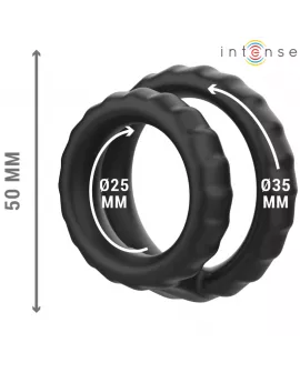 INTENSE - DEWEY DOPPELTER PENISRING AUS SILIKON SCHWARZ MODELL 2