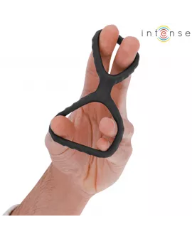INTENSE - DEWEY DOPPELTER PENISRING AUS SILIKON SCHWARZ MODELL 2