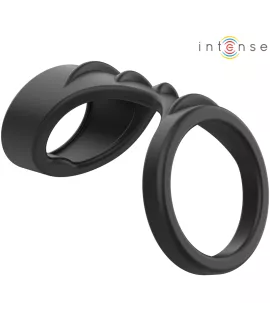 Intense Theo - Doppelter Peniring Silikon Schwarz Modell 3