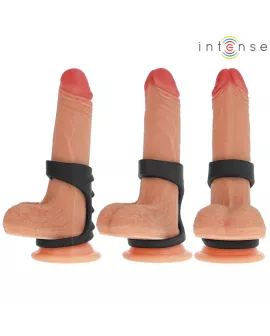 Intense Theo - Doppelter Peniring Silikon Schwarz Modell 3