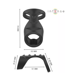 Intense Theo - Doppelter Peniring Silikon Schwarz Modell 3