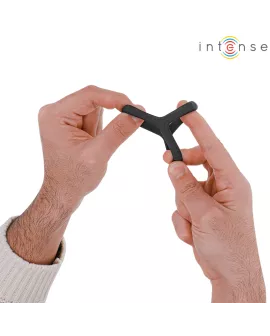 INTENSE - CARSON DOPPELTER PENISRING AUS SILIKON SCHWARZ MODELL 4