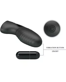 Pretty Love Alan Silikon-Fingervibrator - Schwarz