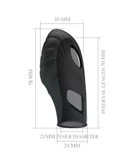 Pretty Love - Lich Silikon-Fingervibrator Schwarz