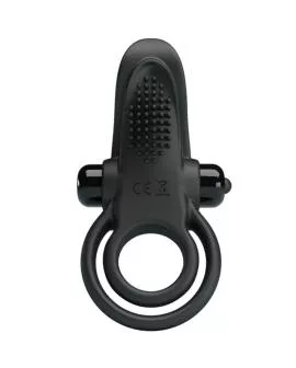 PRETTY LOVE - DOPPELTER VIBRATIONSRING + KLITORISSTIMULATOR 10 VIBRATIONEN SCHWARZ