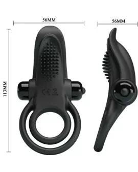PRETTY LOVE - DOPPELTER VIBRATIONSRING + KLITORISSTIMULATOR 10 VIBRATIONEN SCHWARZ