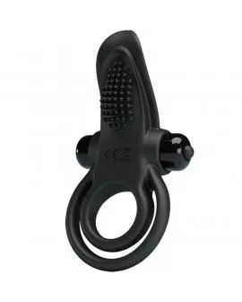 PRETTY LOVE - DOPPELTER VIBRATIONSRING + KLITORISSTIMULATOR 10 VIBRATIONEN SCHWARZ