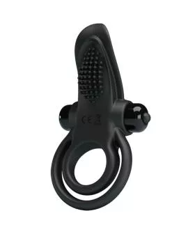 PRETTY LOVE - DOPPELTER VIBRATIONSRING + KLITORISSTIMULATOR 10 VIBRATIONEN SCHWARZ
