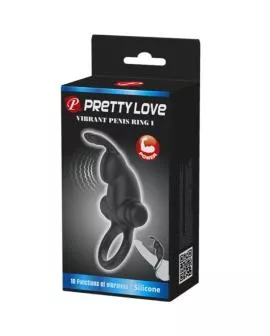 PRETTY LOVE - VIBRATIONSRING + RABBIT-KLITORIS-STIMULATOR 10 VIBRATIONEN SCHWARZ