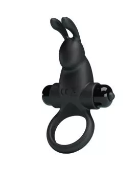 PRETTY LOVE - VIBRATIONSRING + RABBIT-KLITORIS-STIMULATOR 10 VIBRATIONEN SCHWARZ
