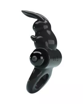 PRETTY LOVE - AUFREGENDER RING RABBIT VIBRATORRING 10 VIBRATIONEN SCHWARZ