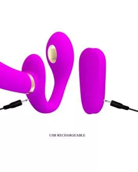 Pretty Love Thunderbird - Strap-On-Vibrator Fernbedienung Lila