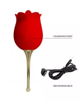 PRETTY LOVE - ROSE LOVER ROSE KLITORIS-STIMULATOR 12 VIBRATIONEN ROT
