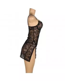SUBBLIME - 954185 SPITZEN-BABYDOLL MIT VERSTELLBAREN TRÄGERN SCHWARZ S/M