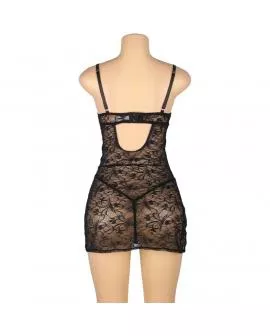 SUBBLIME - 954185 SPITZEN-BABYDOLL MIT VERSTELLBAREN TRÄGERN SCHWARZ S/M