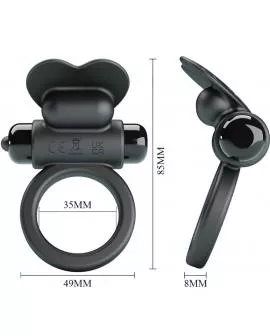 PRETTY LOVE - DEBONAIRE VIBRATIONSRING KANINCHEN 10 VIBRATIONEN SCHWARZ