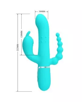 Pretty Love Cammy 4-in-1 Dreifacher Rabbit Vibrator Blau